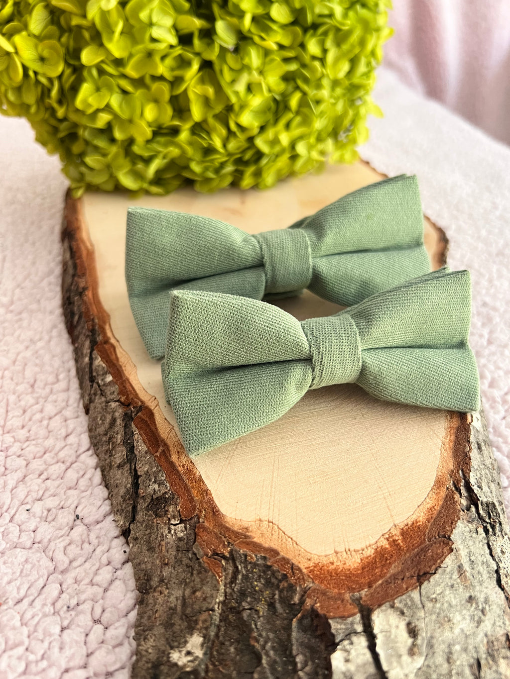 🌿 Lot nœuds papillon - Père & Fils – Vert sauge 🌿
