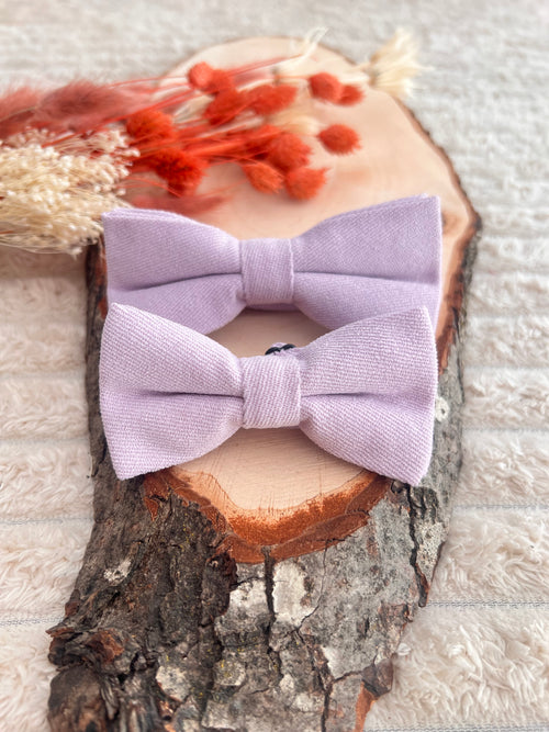 Lot noeuds papillon Père & Fils Lilas - Collection Lena