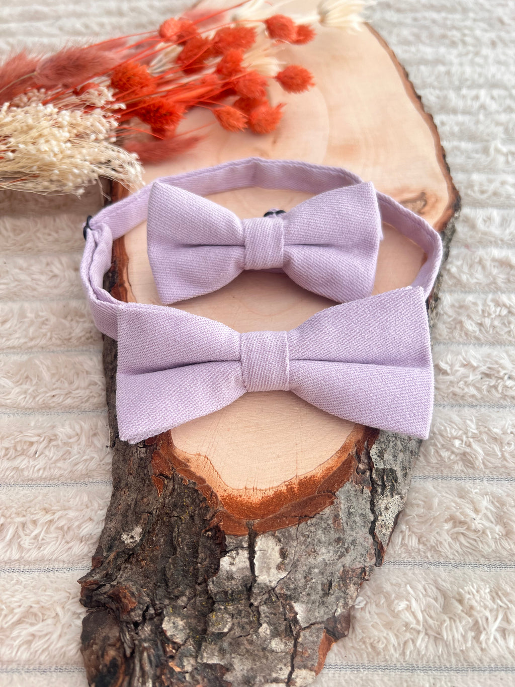 Lot noeuds papillon Père & Fils Lilas - Collection Lena