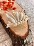 Peigne de Cérémonie en Fleurs Séchées | Blanc Ivoire | Femme