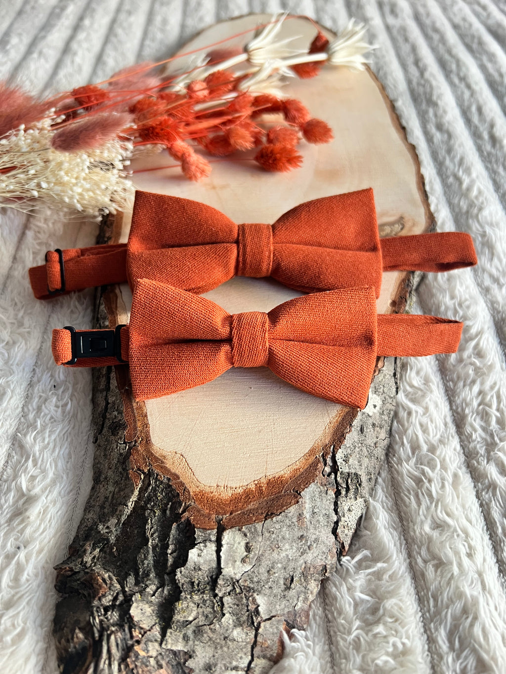 🧡 Lot nœuds papillon Père & Fils – Terracotta 🧡