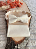 Pack Noeud papillon et sa pochette Blanc ivoire - Collection Bianca