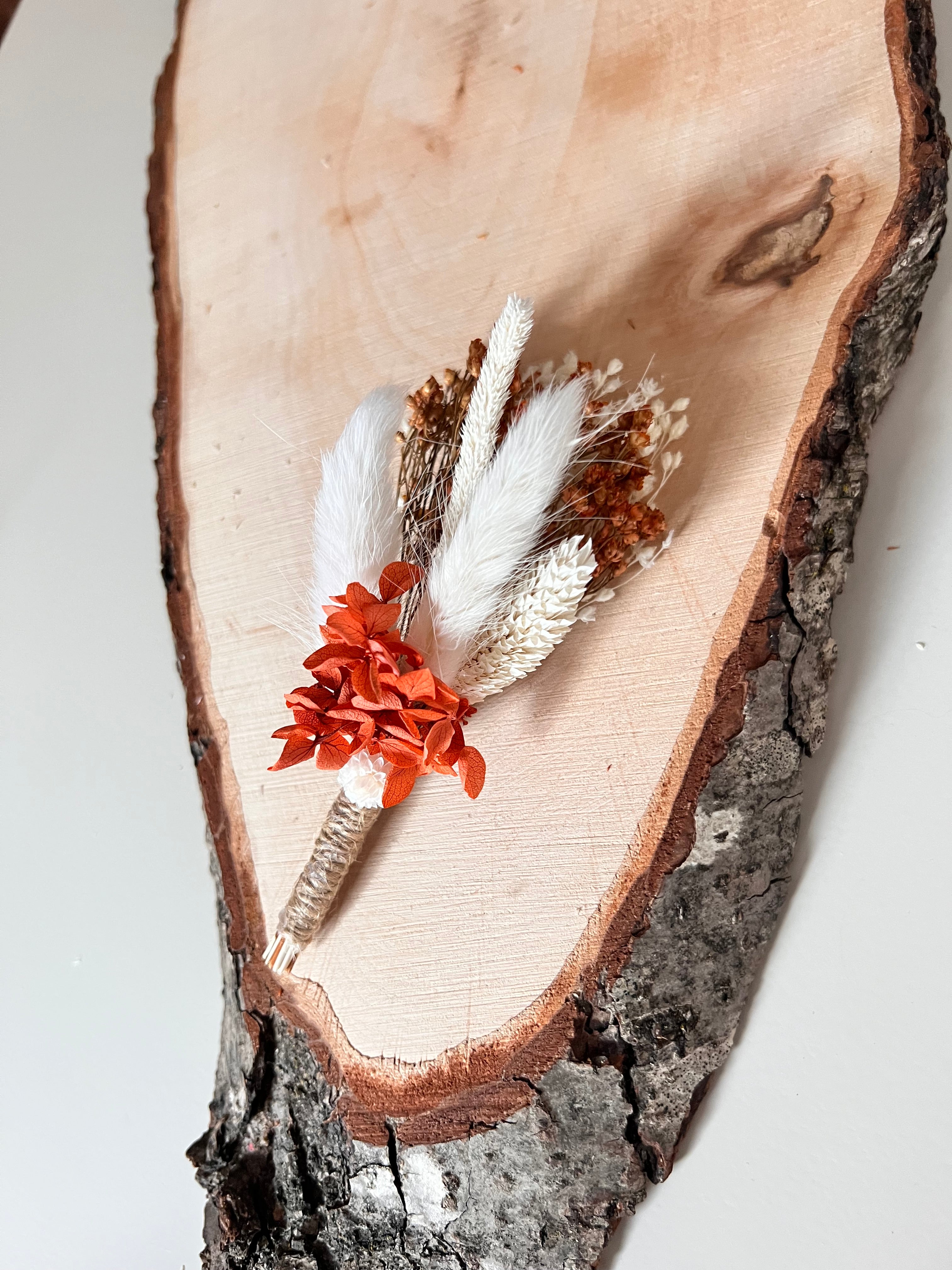 🌸 Boutonnière Homme Terracotta en Fleurs séchées 🌸 Collection ALBA
