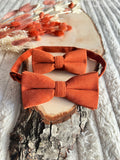 🧡 Lot nœuds papillon Père & Fils – Terracotta 🧡