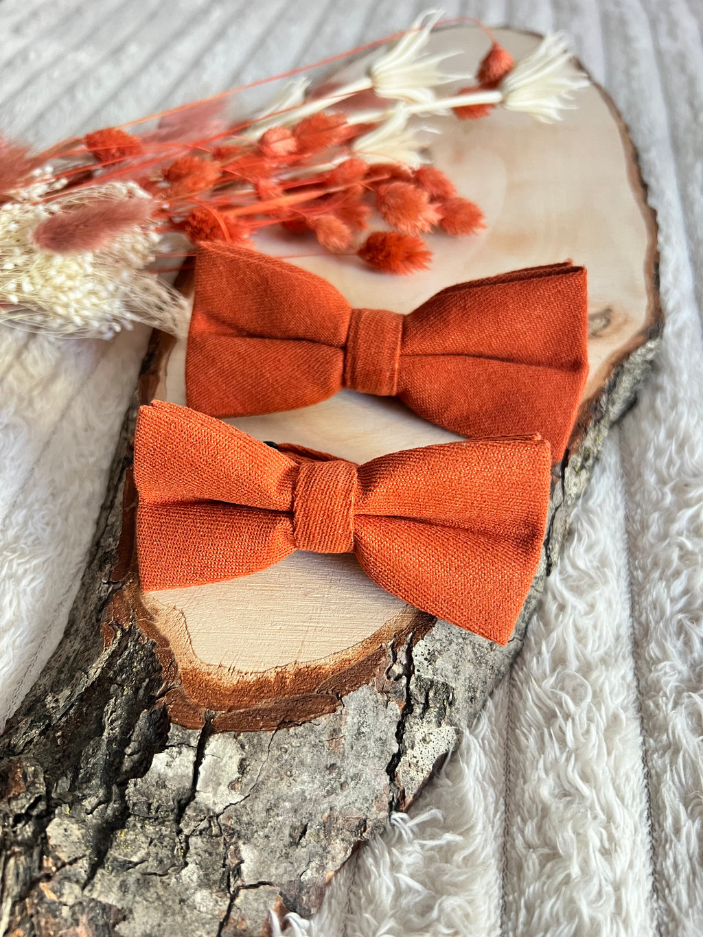 🧡 Lot nœuds papillon Père & Fils – Terracotta 🧡