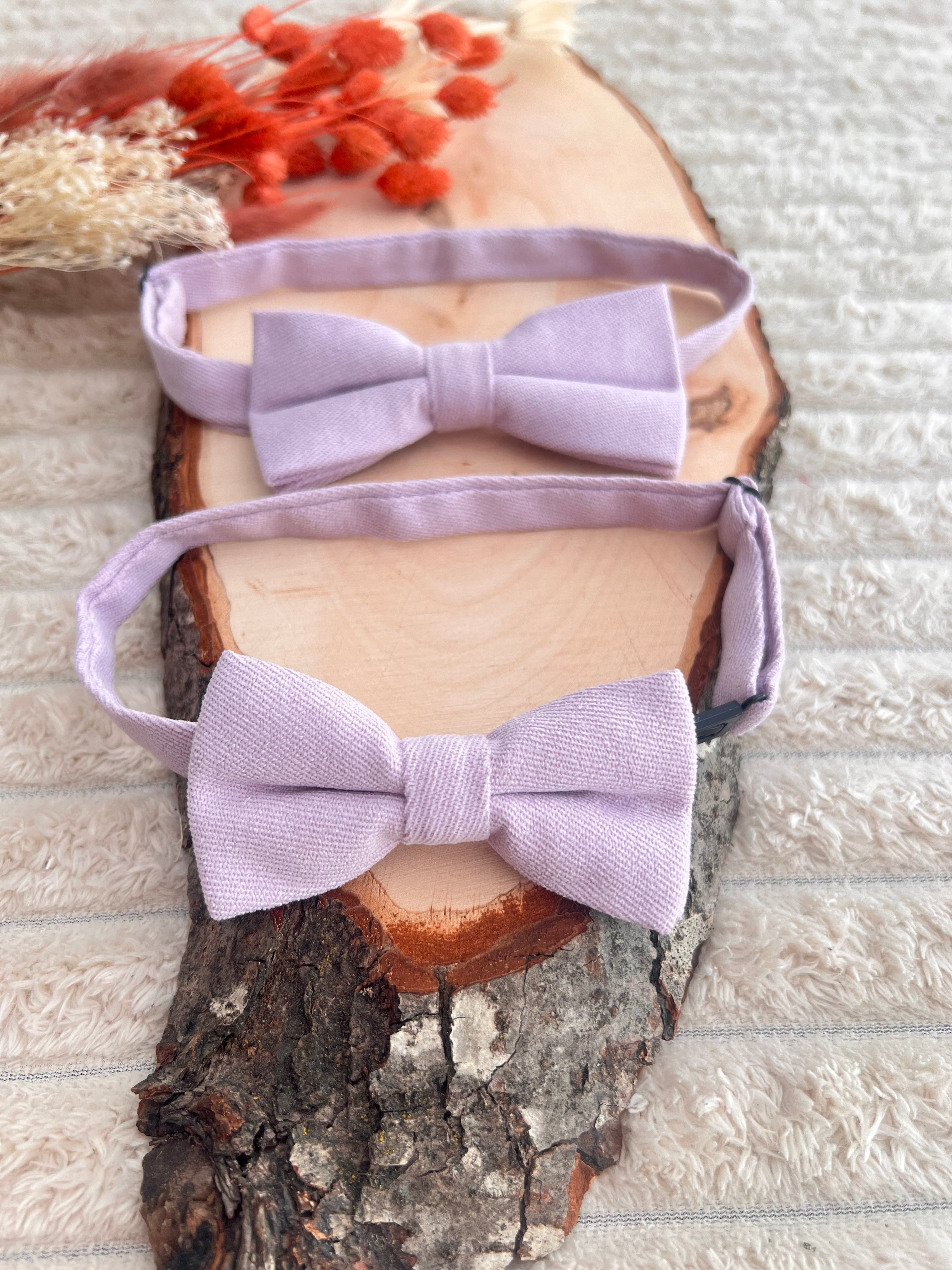 Lot noeuds papillon Père & Fils Lilas - Collection Lena