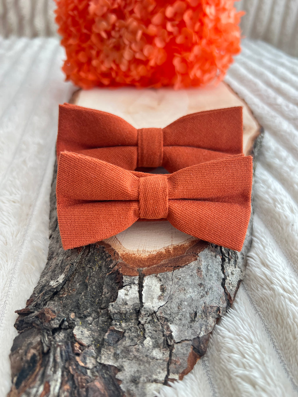 🧡 Lot nœuds papillon Père & Fils – Terracotta 🧡