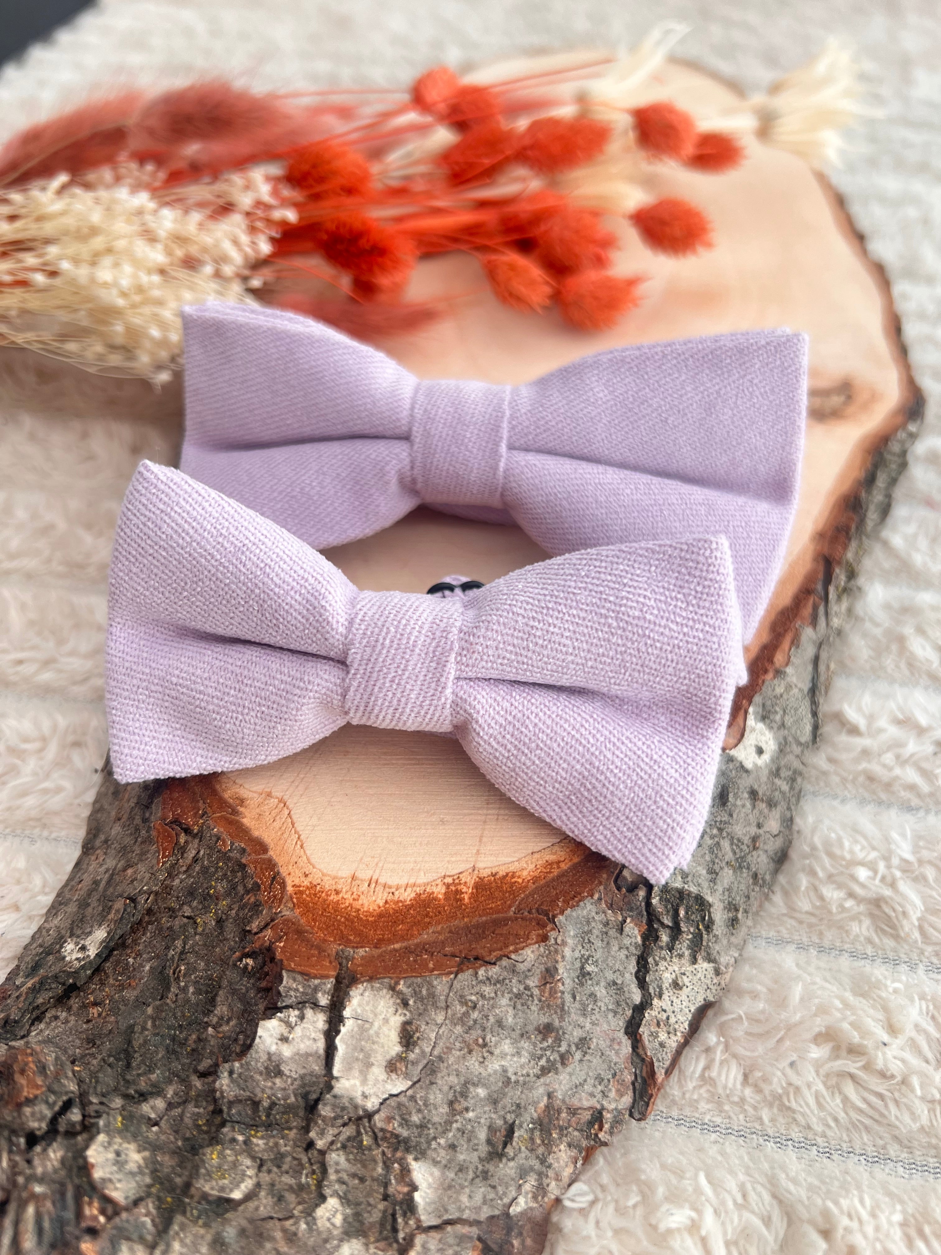 Lot noeuds papillon Père & Fils Lilas - Collection Lena