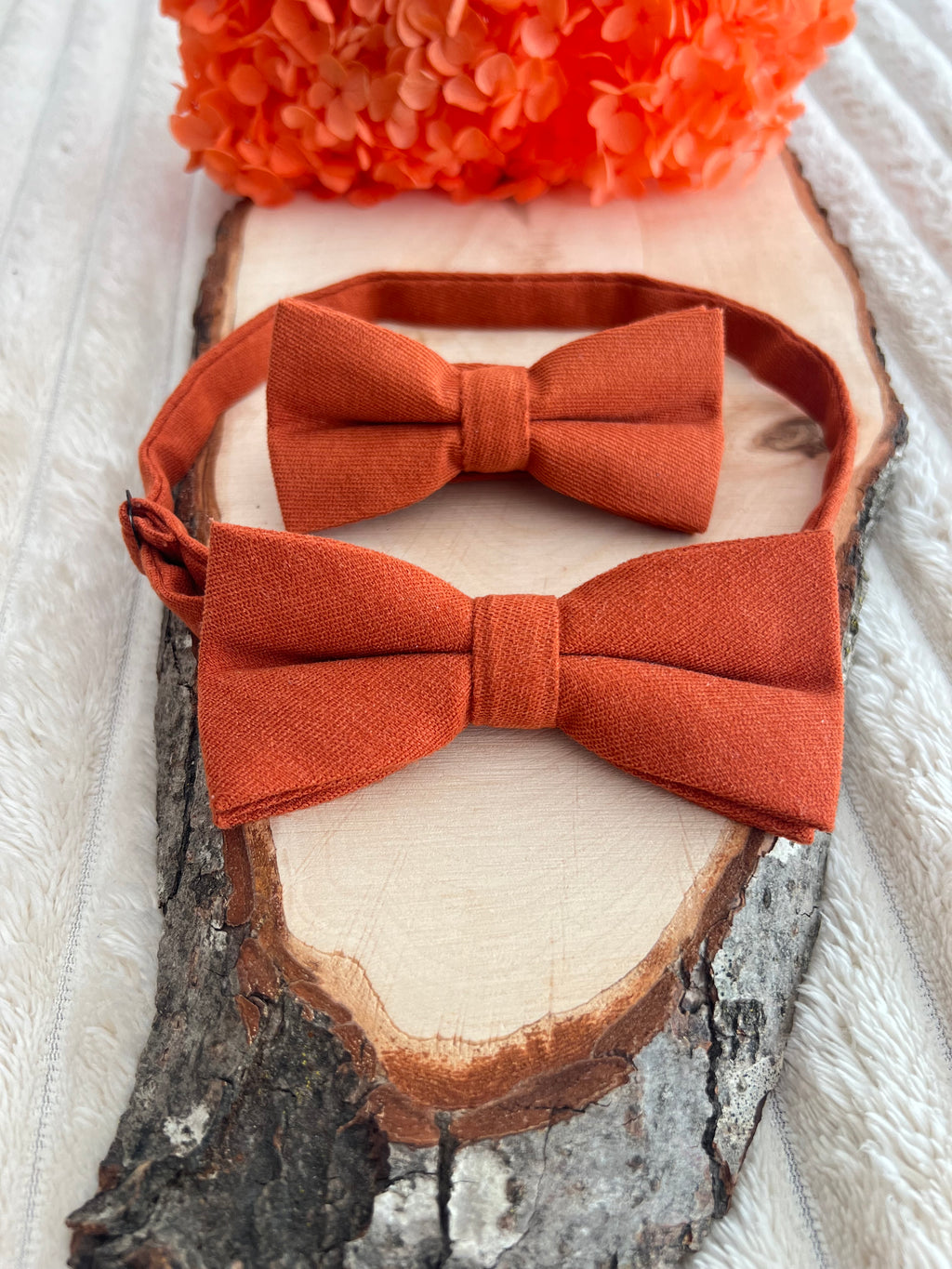 🧡 Lot nœuds papillon Père & Fils – Terracotta 🧡