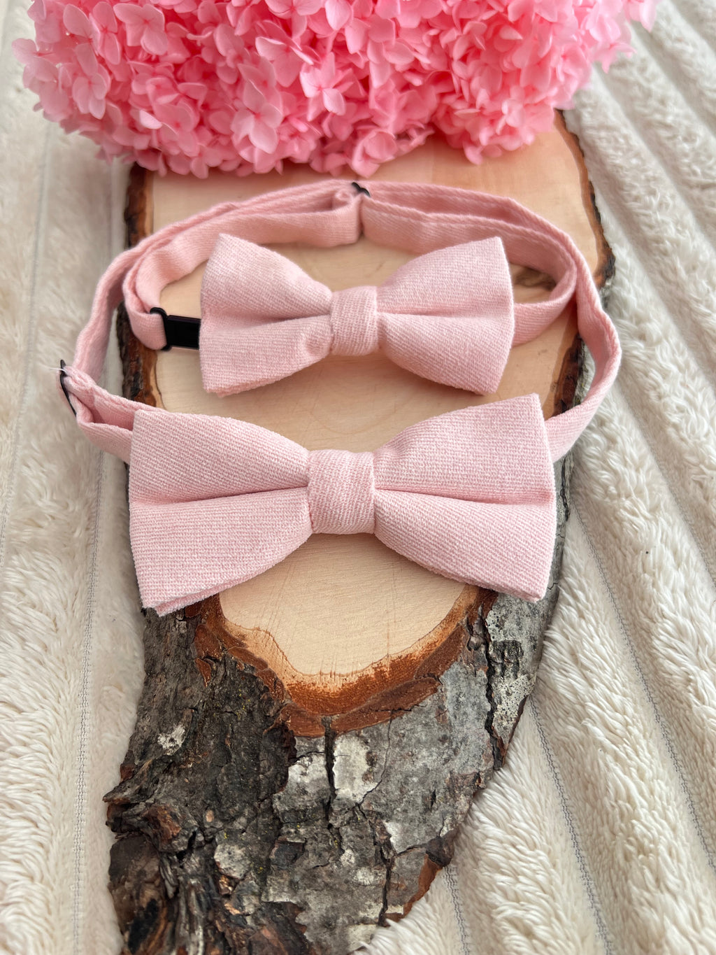 Lot nœuds papillon Père & Fils - Rose poudré – Mariage et cérémonie - Collection Rosalie
