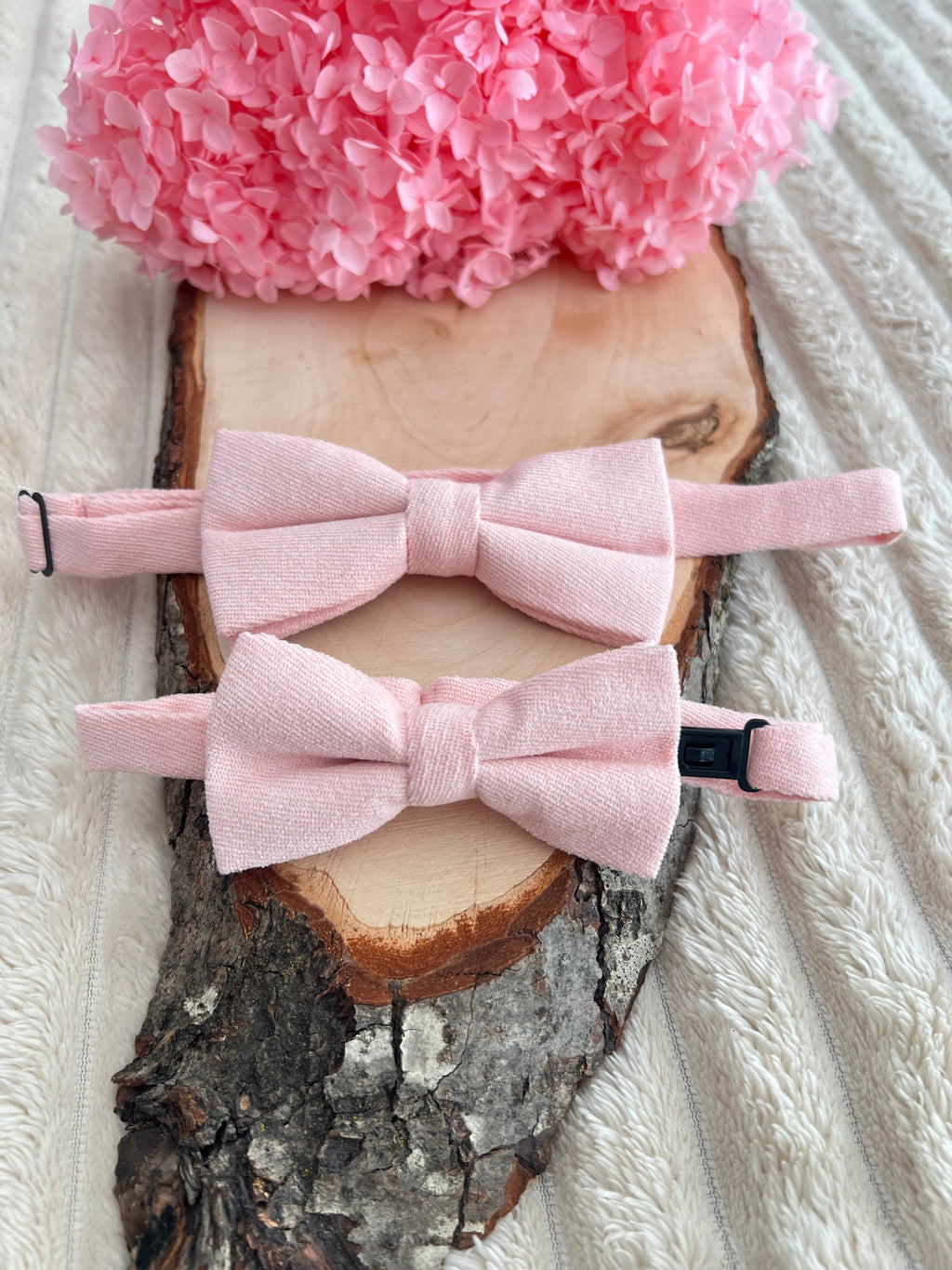 Lot nœuds papillon Père & Fils - Rose poudré – Mariage et cérémonie - Collection Rosalie