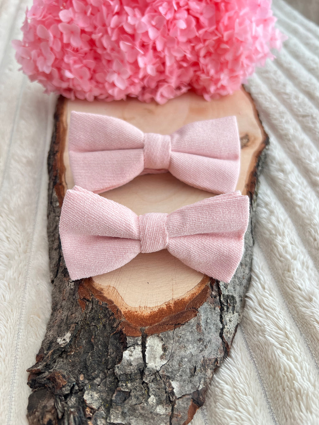 Lot nœuds papillon Père & Fils - Rose poudré – Mariage et cérémonie - Collection Rosalie
