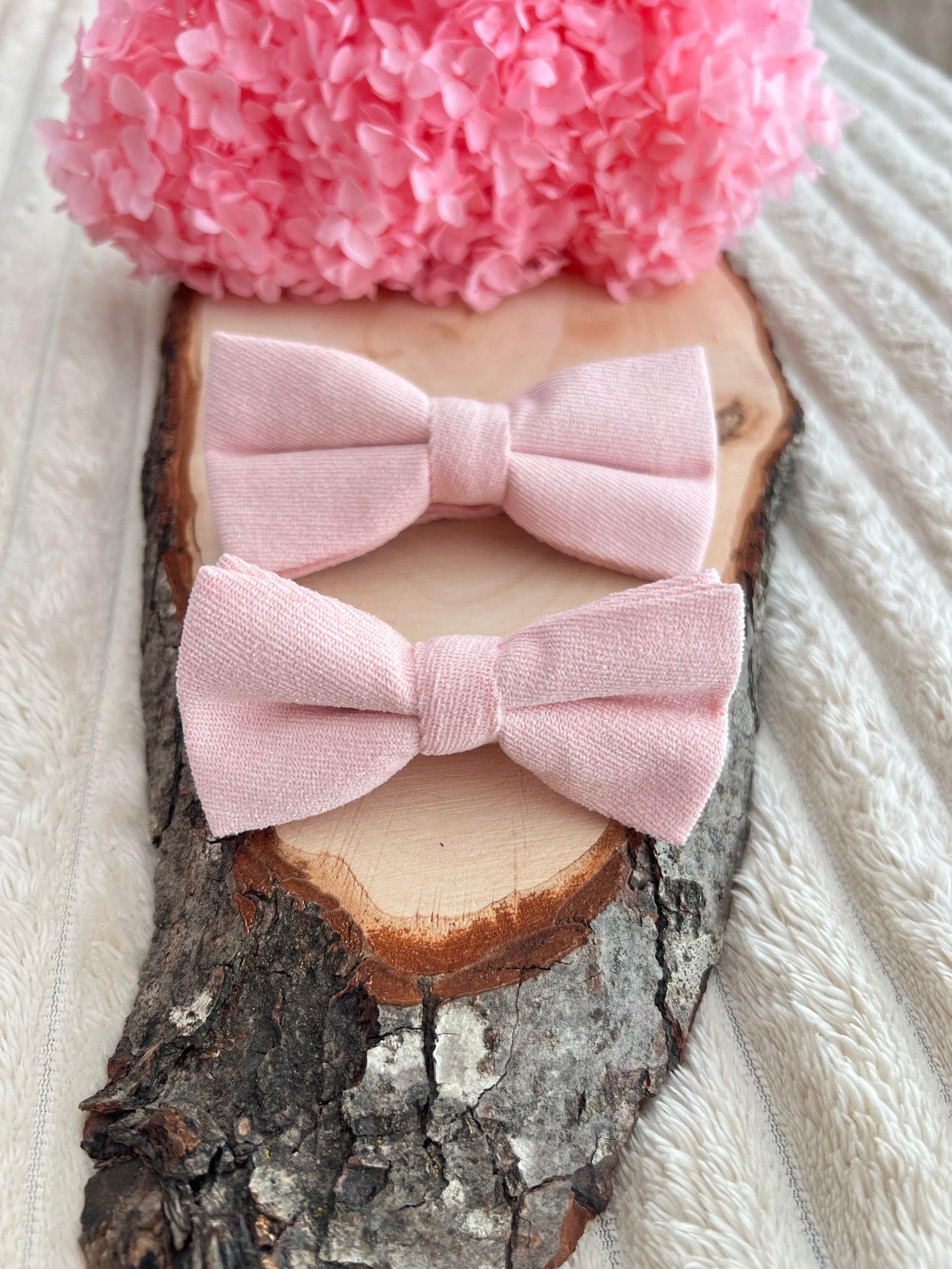 Lot nœuds papillon Père & Fils - Rose poudré – Mariage et cérémonie - Collection Rosalie