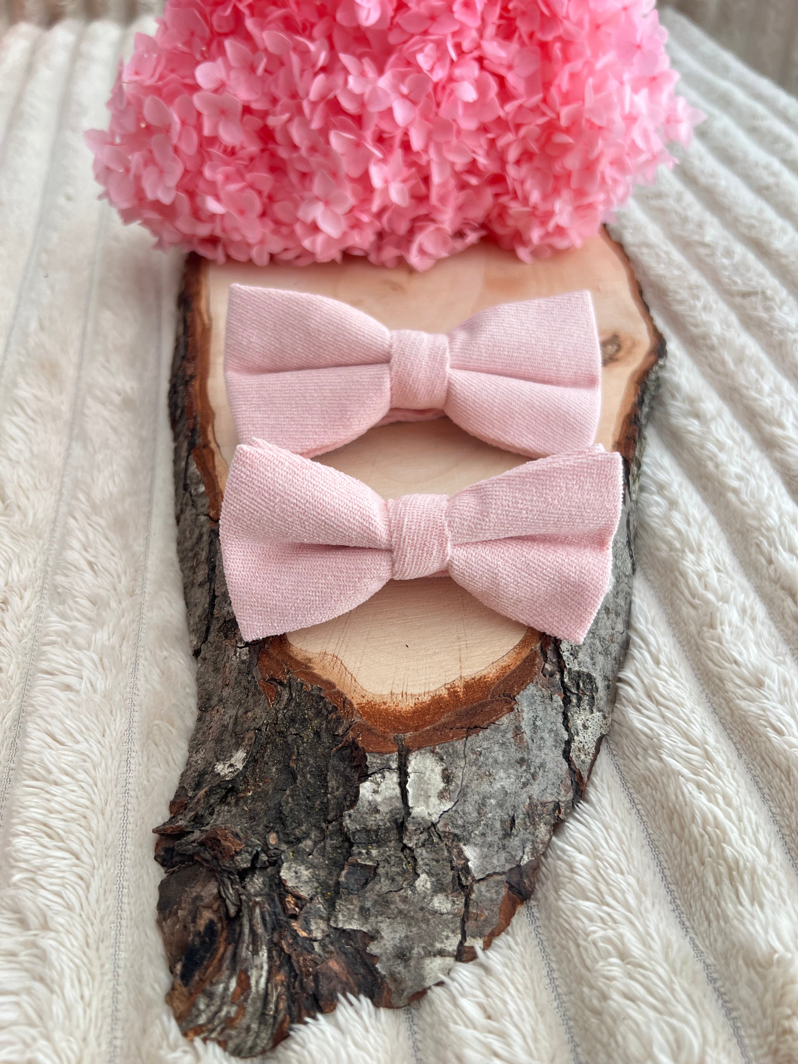 Lot nœuds papillon Père & Fils - Rose poudré – Mariage et cérémonie - Collection Rosalie